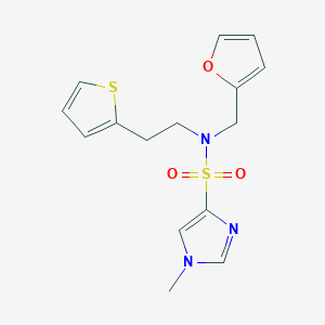 N-(furan-2-ylmethyl)-1-methyl-N-(2-(thiophen-2-yl)ethyl)-1H-imidazole-4-sulfonamide