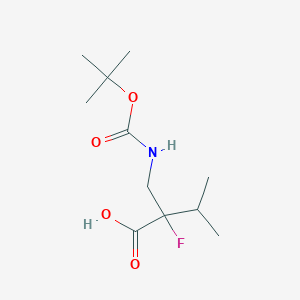 2-Fluoro-3-methyl-2-[[(2-methylpropan-2-yl)oxycarbonylamino]methyl]butanoic acid
