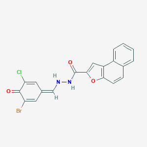molecular formula C20H12BrClN2O3 B302046 N'-[(E)-(3-bromo-5-chloro-4-oxocyclohexa-2,5-dien-1-ylidene)methyl]benzo[e][1]benzofuran-2-carbohydrazide 