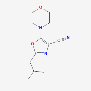 2-(2-Methylpropyl)-5-morpholin-4-yl-1,3-oxazole-4-carbonitrile