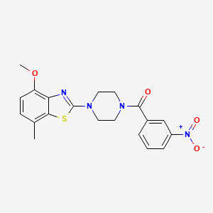 molecular formula C20H20N4O4S B3020474 (4-(4-Methoxy-7-methylbenzo[d]thiazol-2-yl)piperazin-1-yl)(3-nitrophenyl)methanone CAS No. 897486-70-3