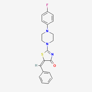 molecular formula C20H18FN3OS B3020475 (E)-5-benzylidene-2-(4-(4-fluorophenyl)piperazin-1-yl)thiazol-4(5H)-one CAS No. 573708-61-9