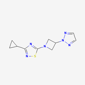 molecular formula C10H12N6S B3020481 3-Cyclopropyl-5-[3-(triazol-2-yl)azetidin-1-yl]-1,2,4-thiadiazole CAS No. 2415504-54-8