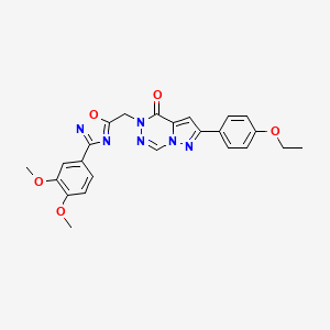 molecular formula C24H22N6O5 B3020484 1-{4-[(2,2-dimethylpropanoyl)amino]phenyl}-N-methylcyclobutanecarboxamide CAS No. 1251549-51-5