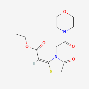 molecular formula C13H18N2O5S B3020490 Ethyl 2-{3-[2-(morpholin-4-yl)-2-oxoethyl]-4-oxo-1,3-thiazolidin-2-ylidene}acetate CAS No. 568567-41-9