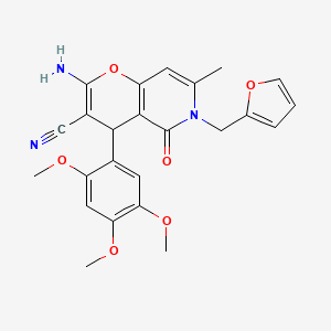 2-amino-6-(furan-2-ylmethyl)-7-methyl-5-oxo-4-(2,4,5-trimethoxyphenyl)-5,6-dihydro-4H-pyrano[3,2-c]pyridine-3-carbonitrile