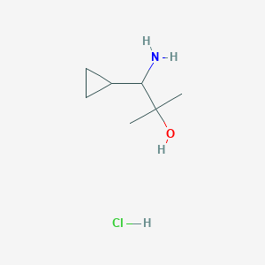 molecular formula C7H16ClNO B3020503 1-Amino-1-cyclopropyl-2-methylpropan-2-ol;hydrochloride CAS No. 2260936-94-3