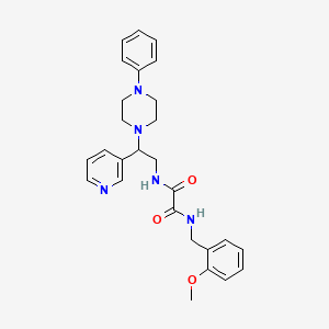molecular formula C27H31N5O3 B3020509 N1-(2-methoxybenzyl)-N2-(2-(4-phenylpiperazin-1-yl)-2-(pyridin-3-yl)ethyl)oxalamide CAS No. 863557-00-0