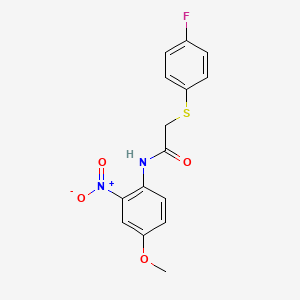 molecular formula C15H13FN2O4S B3020510 2-((4-fluorophenyl)thio)-N-(4-methoxy-2-nitrophenyl)acetamide CAS No. 896348-18-8