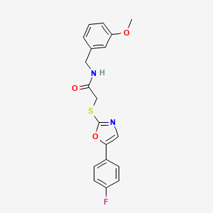 molecular formula C19H17FN2O3S B3020513 2-((5-(4-fluorophenyl)oxazol-2-yl)thio)-N-(3-methoxybenzyl)acetamide CAS No. 938536-35-7