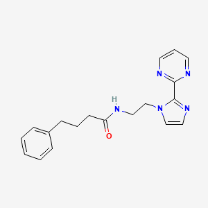 molecular formula C19H21N5O B3020519 4-phenyl-N-(2-(2-(pyrimidin-2-yl)-1H-imidazol-1-yl)ethyl)butanamide CAS No. 1448030-54-3