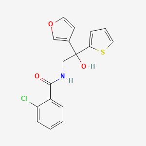 2-chloro-N-[2-(furan-3-yl)-2-hydroxy-2-(thiophen-2-yl)ethyl]benzamide