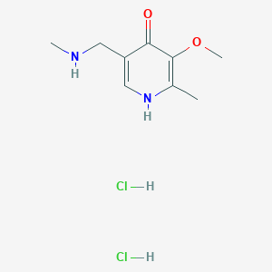 molecular formula C9H16Cl2N2O2 B3020532 3-Methoxy-2-methyl-5-[(methylamino)methyl]-1,4-dihydropyridin-4-one dihydrochloride CAS No. 2044713-12-2
