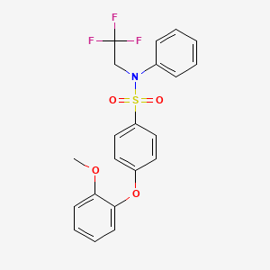molecular formula C21H18F3NO4S B3020534 4-(2-methoxyphenoxy)-N-phenyl-N-(2,2,2-trifluoroethyl)benzenesulfonamide CAS No. 690644-33-8