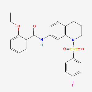 molecular formula C24H23FN2O4S B3020536 2-ethoxy-N-(1-((4-fluorophenyl)sulfonyl)-1,2,3,4-tetrahydroquinolin-7-yl)benzamide CAS No. 1005302-01-1
