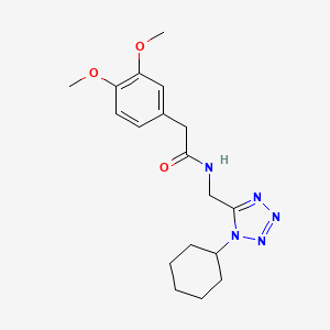 molecular formula C18H25N5O3 B3020540 N-((1-cyclohexyl-1H-tetrazol-5-yl)methyl)-2-(3,4-dimethoxyphenyl)acetamide CAS No. 921144-42-5