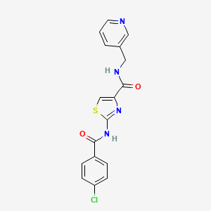 2-(4-chlorobenzamido)-N-(pyridin-3-ylmethyl)thiazole-4-carboxamide