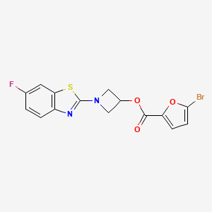 molecular formula C15H10BrFN2O3S B3020544 1-(6-Fluorobenzo[d]thiazol-2-yl)azetidin-3-yl 5-bromofuran-2-carboxylate CAS No. 1396759-76-4