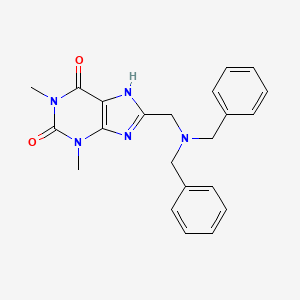 molecular formula C22H23N5O2 B3020548 8-[(dibenzylamino)methyl]-1,3-dimethyl-7H-purine-2,6-dione CAS No. 578001-39-5