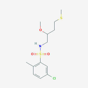 molecular formula C13H20ClNO3S2 B3020549 5-Chloro-N-(2-methoxy-4-methylsulfanylbutyl)-2-methylbenzenesulfonamide CAS No. 2310017-74-2