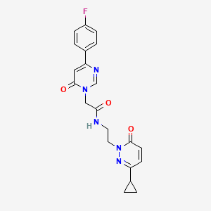 N-(2-(3-cyclopropyl-6-oxopyridazin-1(6H)-yl)ethyl)-2-(4-(4-fluorophenyl)-6-oxopyrimidin-1(6H)-yl)acetamide
