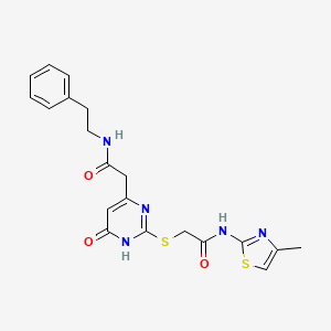 N-(4-methylthiazol-2-yl)-2-((6-oxo-4-(2-oxo-2-(phenethylamino)ethyl)-1,6-dihydropyrimidin-2-yl)thio)acetamide