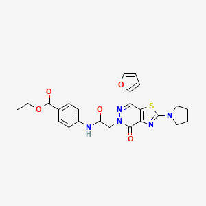 ethyl 4-(2-(7-(furan-2-yl)-4-oxo-2-(pyrrolidin-1-yl)thiazolo[4,5-d]pyridazin-5(4H)-yl)acetamido)benzoate