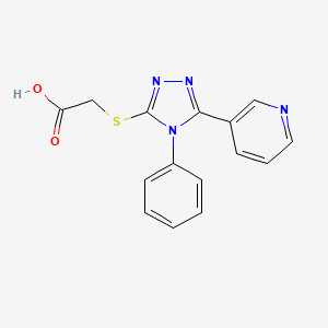 molecular formula C15H12N4O2S B3020563 2-{[4-phenyl-5-(pyridin-3-yl)-4H-1,2,4-triazol-3-yl]sulfanyl}acetic acid CAS No. 333418-51-2