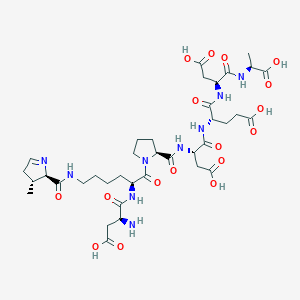 molecular formula C37H55N9O17 B3020566 (4S)-4-[[(2S)-2-[[(2S)-1-[(2S)-2-[[(2S)-2-氨基-3-羧基丙酰]氨基]-6-[[(2R,3R)-3-甲基-3,4-二氢-2H-吡咯-2-羰基]氨基]己酰]吡咯烷-2-羰基]氨基]-3-羧基丙酰]氨基]-5-[[(2S)-3-羧基-1-[[(1S)-1-羧乙基]氨基]-1-氧代丙-2-基]氨基]-5-氧代戊酸 CAS No. 2247753-10-0