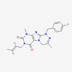 molecular formula C20H21FN6O2 B3020588 7-[(E)-but-2-enyl]-1-[(4-fluorophenyl)methyl]-3,9-dimethyl-4H-purino[8,7-c][1,2,4]triazine-6,8-dione CAS No. 919027-55-7