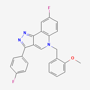 molecular formula C24H17F2N3O B3020597 8-fluoro-3-(4-fluorophenyl)-5-(2-methoxybenzyl)-5H-pyrazolo[4,3-c]quinoline CAS No. 866349-59-9