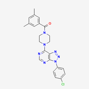 (4-(3-(4-chlorophenyl)-3H-[1,2,3]triazolo[4,5-d]pyrimidin-7-yl)piperazin-1-yl)(3,5-dimethylphenyl)methanone