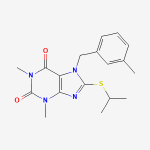 molecular formula C18H22N4O2S B3020603 8-(isopropylthio)-1,3-dimethyl-7-(3-methylbenzyl)-1H-purine-2,6(3H,7H)-dione CAS No. 378198-72-2