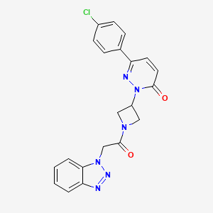 molecular formula C21H17ClN6O2 B3020604 2-[1-[2-(Benzotriazol-1-yl)acetyl]azetidin-3-yl]-6-(4-chlorophenyl)pyridazin-3-one CAS No. 2380184-49-4