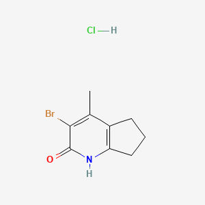 molecular formula C9H11BrClNO B3020610 3-Bromo-4-methyl-1,5,6,7-tetrahydrocyclopenta[b]pyridin-2-one;hydrochloride CAS No. 2172497-87-7