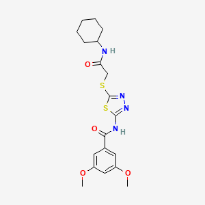 molecular formula C19H24N4O4S2 B3020612 N-(5-((2-(cyclohexylamino)-2-oxoethyl)thio)-1,3,4-thiadiazol-2-yl)-3,5-dimethoxybenzamide CAS No. 921165-68-6