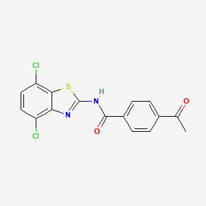4-acetyl-N-(4,7-dichloro-1,3-benzothiazol-2-yl)benzamide