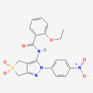 molecular formula C20H18N4O6S B3020619 2-ethoxy-N-[2-(4-nitrophenyl)-5,5-dioxo-4,6-dihydrothieno[3,4-c]pyrazol-3-yl]benzamide CAS No. 449792-90-9