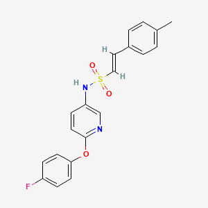 molecular formula C20H17FN2O3S B3020629 (E)-N-[6-(4-Fluorophenoxy)pyridin-3-yl]-2-(4-methylphenyl)ethenesulfonamide CAS No. 1424658-30-9