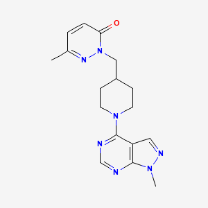 6-methyl-2-[(1-{1-methyl-1H-pyrazolo[3,4-d]pyrimidin-4-yl}piperidin-4-yl)methyl]-2,3-dihydropyridazin-3-one