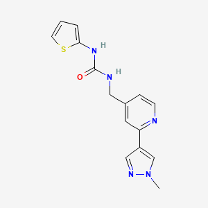 molecular formula C15H15N5OS B3020639 1-{[2-(1-methyl-1H-pyrazol-4-yl)pyridin-4-yl]methyl}-3-(thiophen-2-yl)urea CAS No. 2034228-61-8