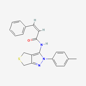 molecular formula C21H19N3OS B3020643 (Z)-3-phenyl-N-(2-(p-tolyl)-4,6-dihydro-2H-thieno[3,4-c]pyrazol-3-yl)acrylamide CAS No. 361172-62-5