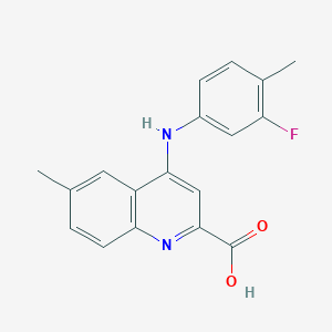 4-((3-Fluoro-4-methylphenyl)amino)-6-methylquinoline-2-carboxylic acid