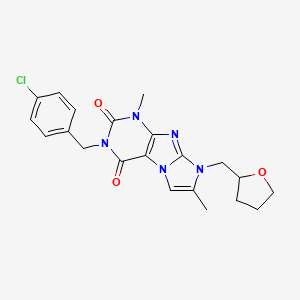 2-[(4-Chlorophenyl)methyl]-4,7-dimethyl-6-(oxolan-2-ylmethyl)purino[7,8-a]imidazole-1,3-dione
