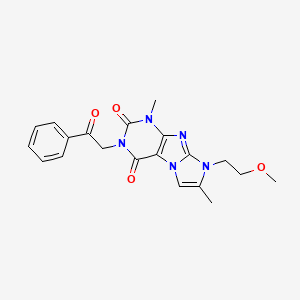 molecular formula C20H21N5O4 B3020669 6-(2-Methoxyethyl)-4,7-dimethyl-2-phenacylpurino[7,8-a]imidazole-1,3-dione CAS No. 876671-49-7