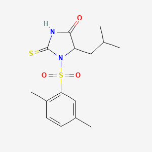 1-((2,5-Dimethylphenyl)sulfonyl)-5-isobutyl-2-thioxoimidazolidin-4-one