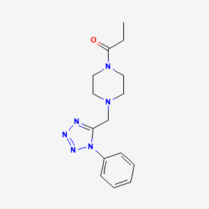 molecular formula C15H20N6O B3020676 1-(4-((1-phenyl-1H-tetrazol-5-yl)methyl)piperazin-1-yl)propan-1-one CAS No. 1049356-52-6