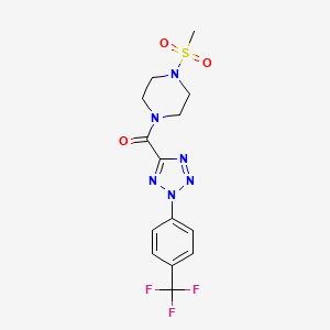 molecular formula C14H15F3N6O3S B3020682 (4-(methylsulfonyl)piperazin-1-yl)(2-(4-(trifluoromethyl)phenyl)-2H-tetrazol-5-yl)methanone CAS No. 1396782-20-9