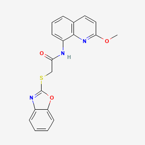 molecular formula C19H15N3O3S B3020688 2-(benzo[d]oxazol-2-ylthio)-N-(2-methoxyquinolin-8-yl)acetamide CAS No. 1226445-76-6