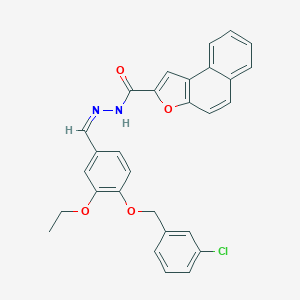 molecular formula C29H23ClN2O4 B302069 N'-{4-[(3-chlorobenzyl)oxy]-3-ethoxybenzylidene}naphtho[2,1-b]furan-2-carbohydrazide 
